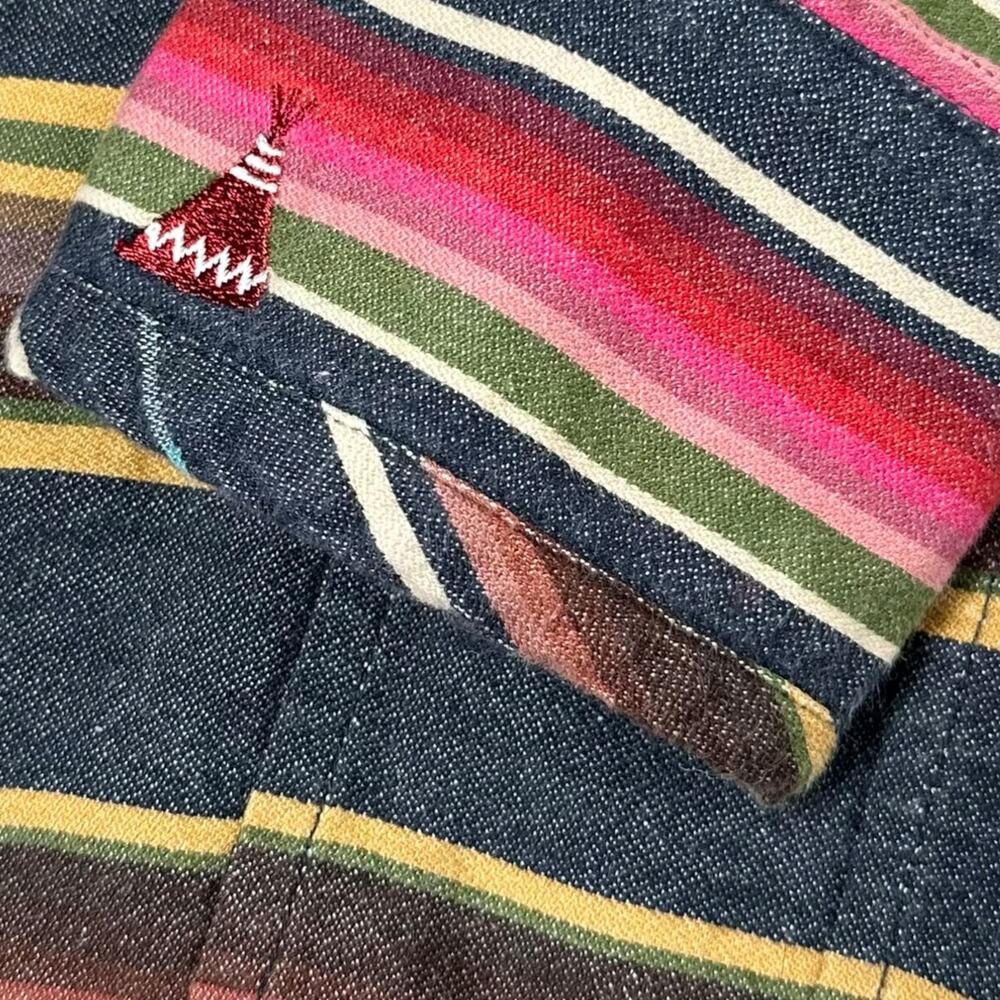 Tasha Polizzi Pearl Snap Western Shirt Serape Stripe Rodeo Cowgirl Sz M - Picture 6 of 8